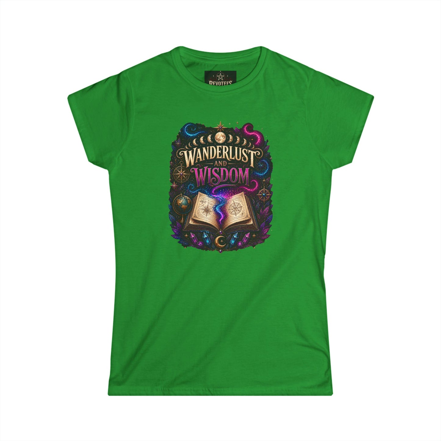 Wanderlust & Wisdom Graphic Tee — Magical Open Book Travel Shirt