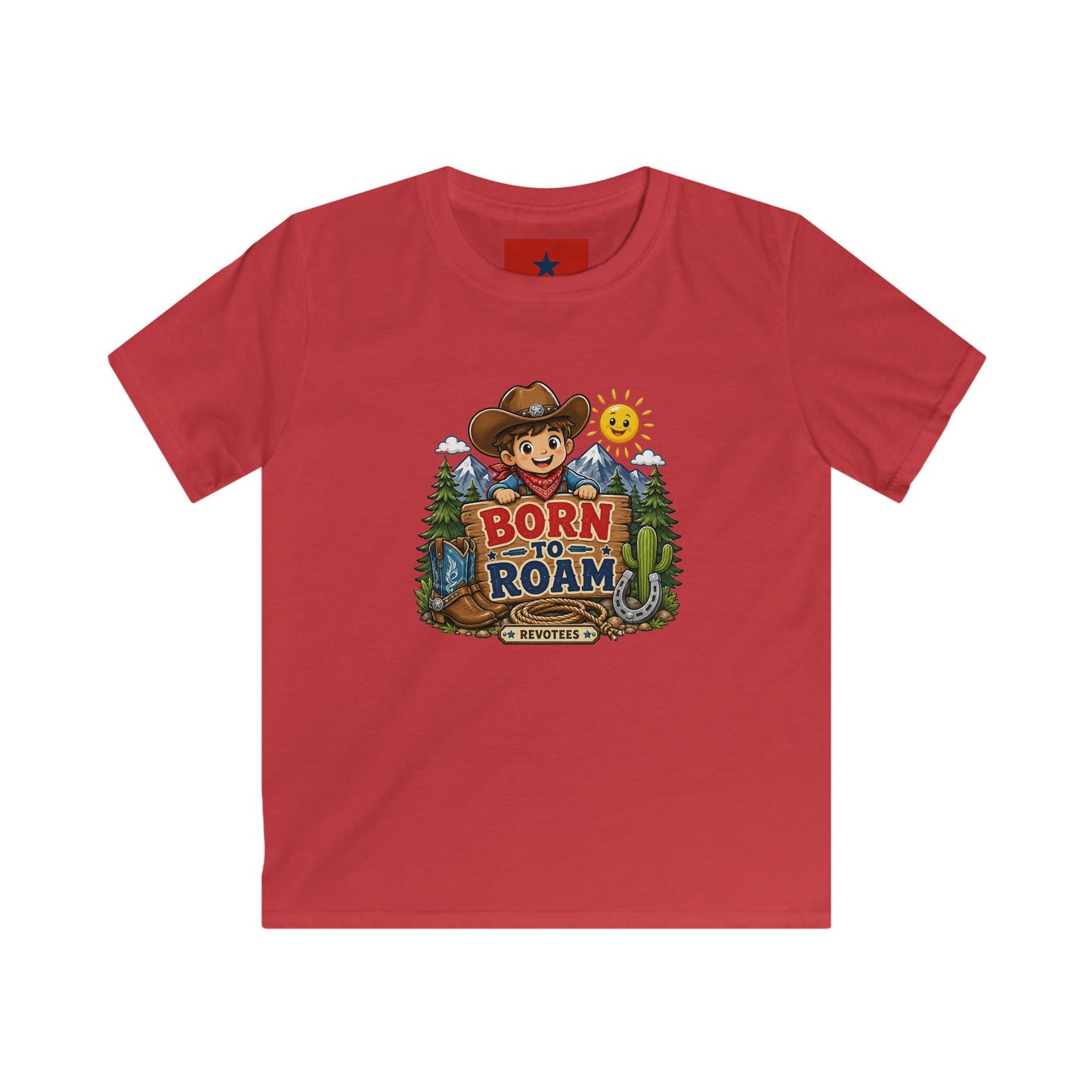 Kids T-Shirt – "Born to Roam" Cute Cowboy Adventure Tee for Little Explorers
