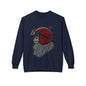 Santa the Bearded Rider  – Red Helmet Moto Crewneck Sweatshirt