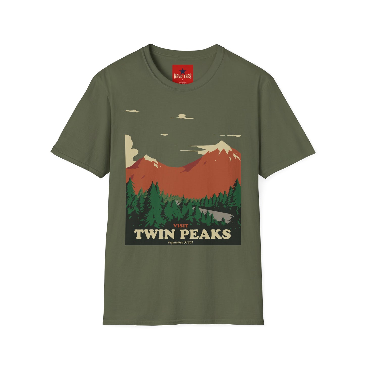 Twin Peaks Mountain T-Shirt — Retro Forest Adventure Tee
