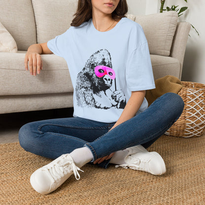 Banksy Gorilla with Pink Sleep Mask T-Shirt