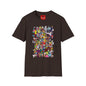 T-Shirt — Colorful Cartoon Characters Collage Graphic Tee