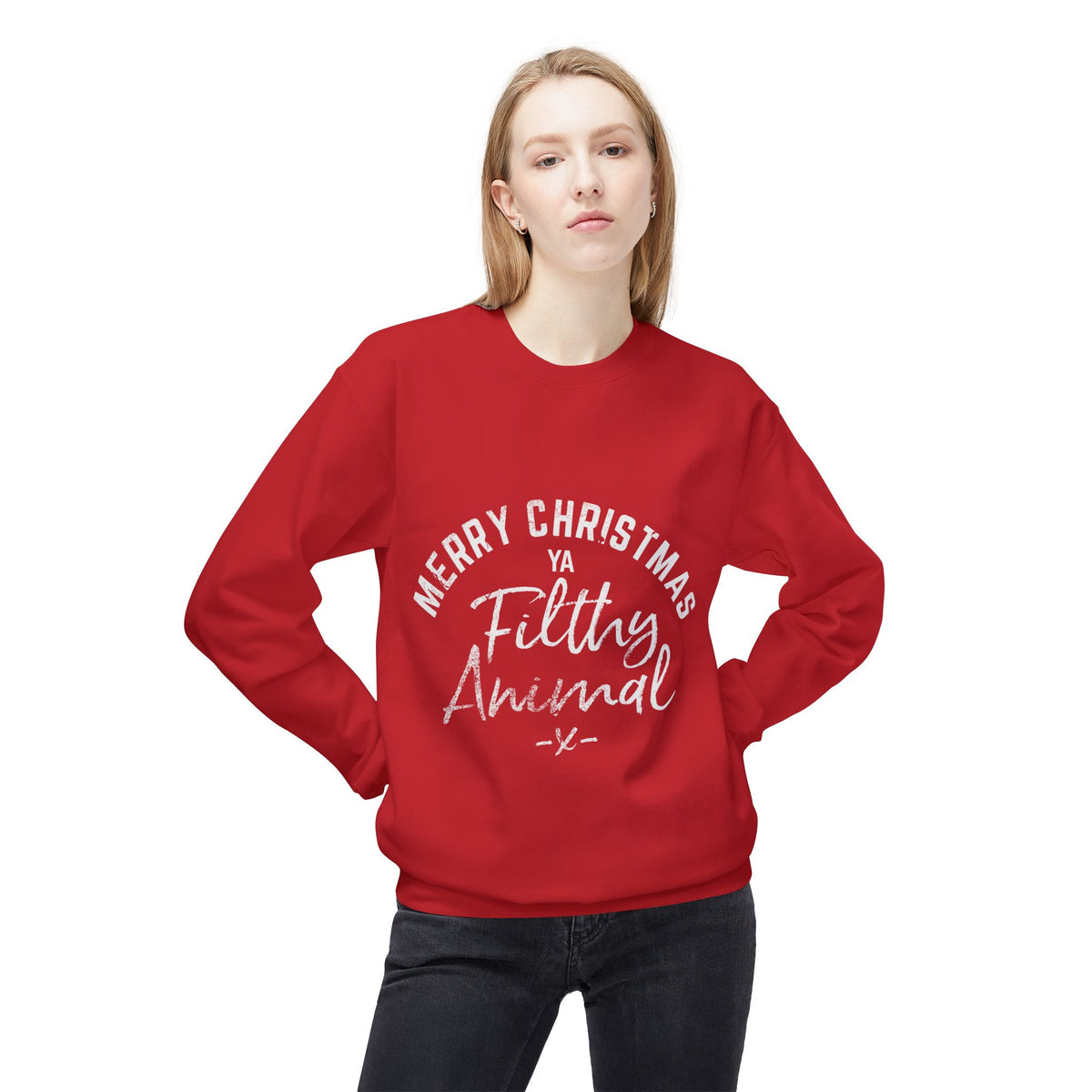 Merry Christmas Ya Filthy Animal Crewneck Sweatshirt