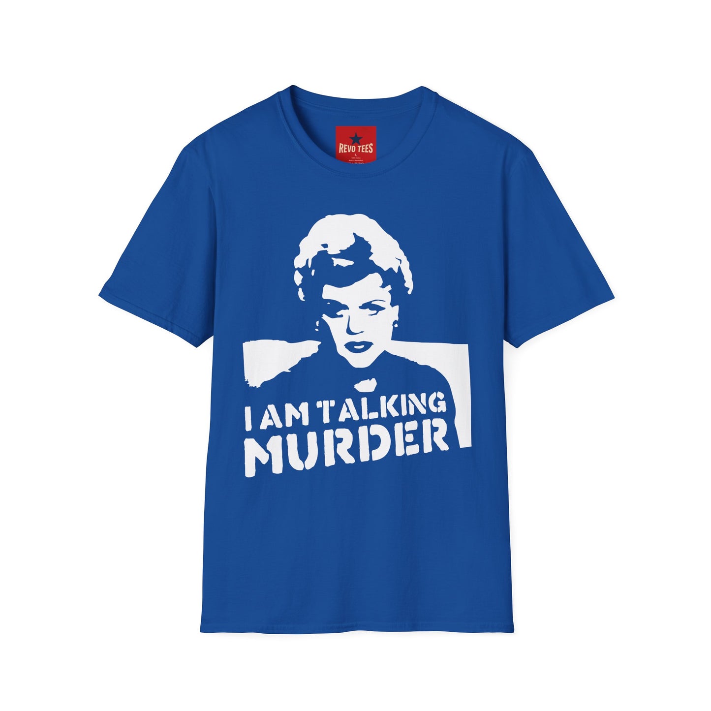 I Am Talking Murder Graphic T‑Shirt — Retro Noir Portrait Tee