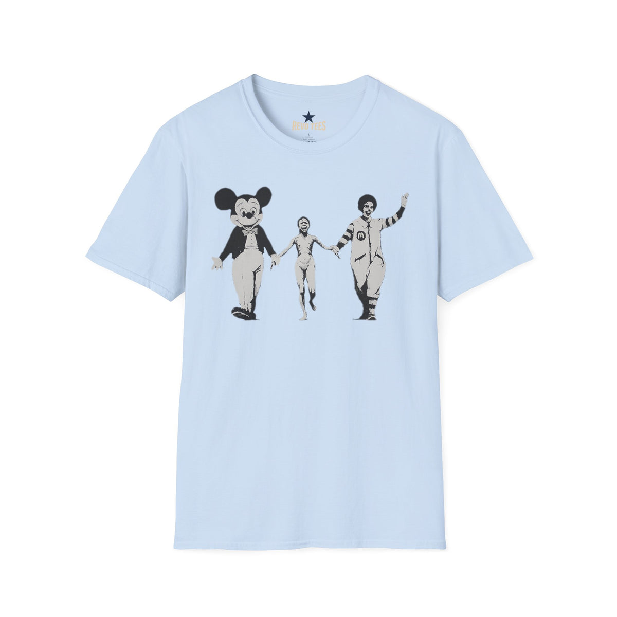 Revotees Banksy Graphic Retro Satirical Parade Design T-Shirt - alternate view 2