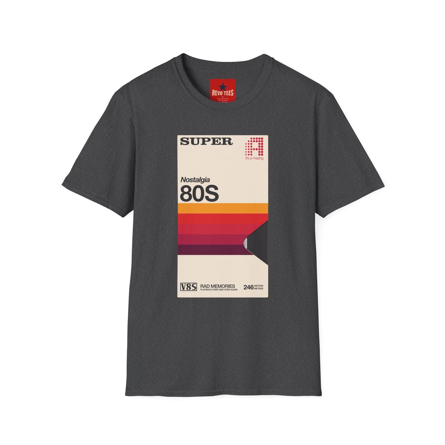 80s Nostalgia T‑Shirt — Retro Sunset Graphic Tee ("Super A" Cassette Style)