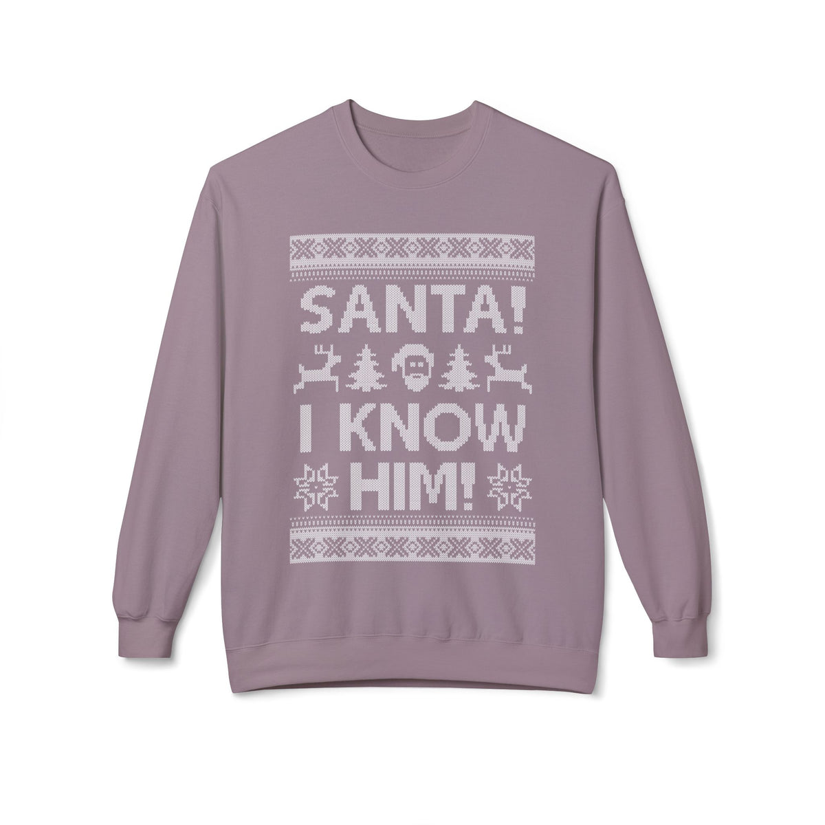 Elf Movie "Santa! I Know Him!" Holiday Ugly Sweater Design Crewneck Sweatshirt —