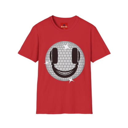 Smiling Disco Ball T-Shirt — Retro Dance Party Graphic Tee