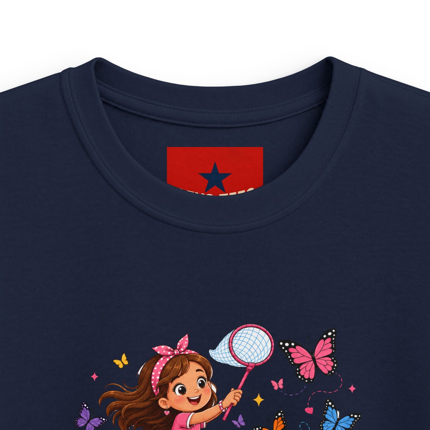 Kids Tee — "Little Butterfly Chaser" Cute Girl Butterfly Catcher Shirt