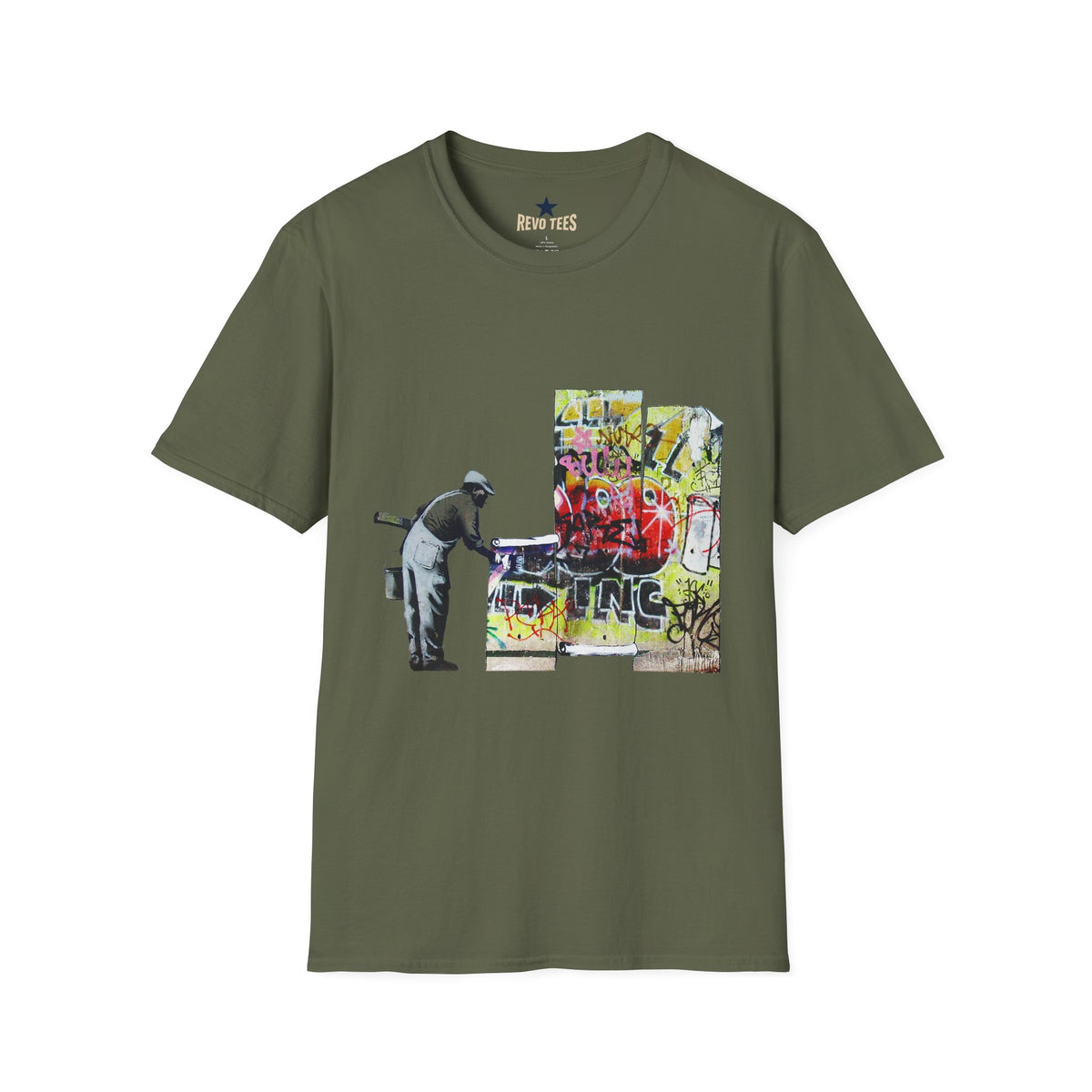 Revotees Banksy Graffiti Cleaner Urban Street Art T-Shirt - alternate view 4
