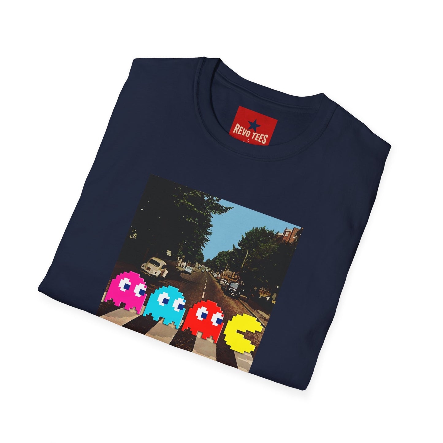 Pac‑City Arcade T‑Shirt — Retro Pixel Ghosts Crossing Graphic Tee