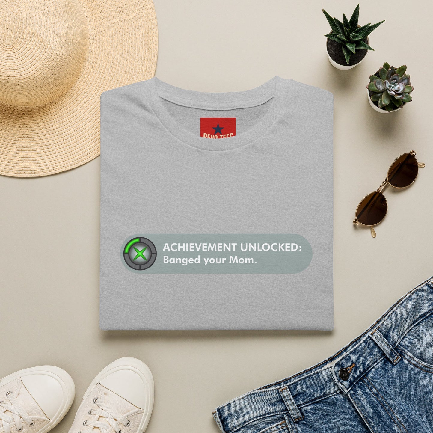 T-Shirt — "Achievement Unlocked: Banged Your Mom" Gamer Humor Tee