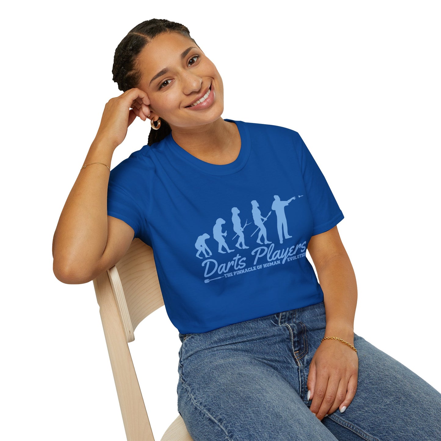 Darts Players Evolution T-Shirt — Funny Darting Evolution Graphic Tee for Players & Fans