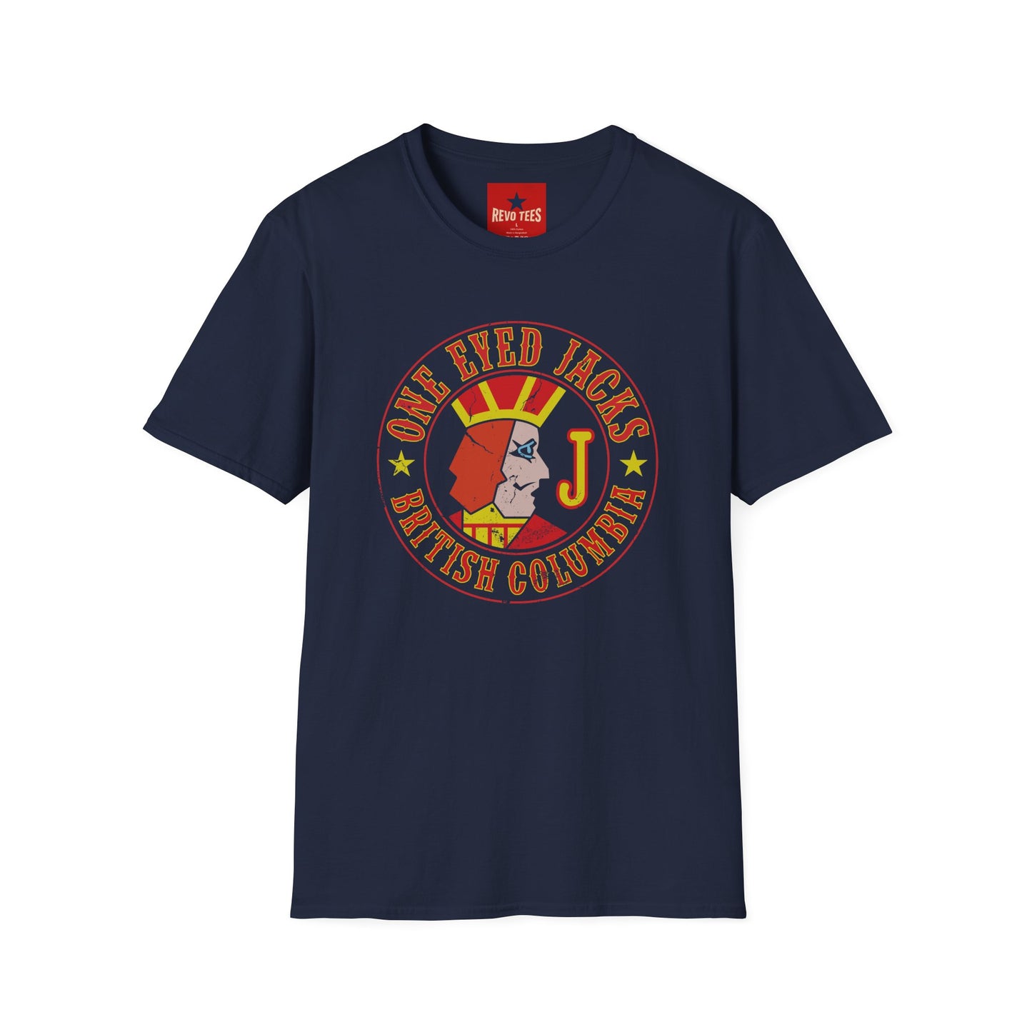 One Eyed Jacks British Columbia T-Shirt — Retro Casino Logo Tee