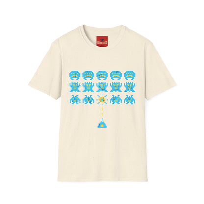 Retro Pixel Space Invaders T-Shirt — Vintage Arcade Gaming Tee