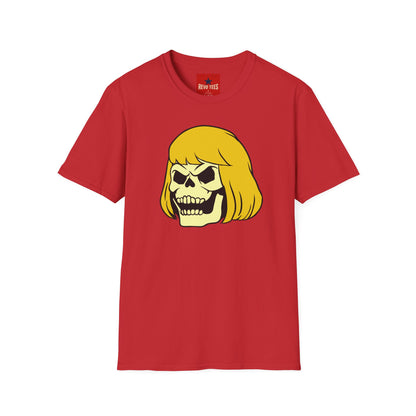 Skull with Blonde Bob T-Shirt — Retro Horror Cartoon Tee