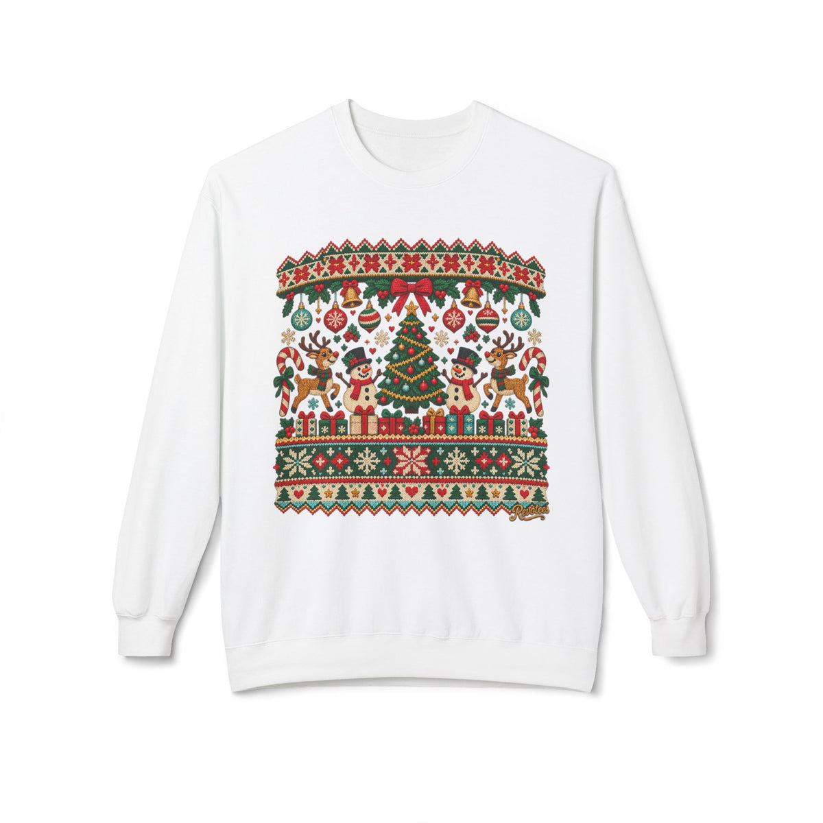 REVOTEES Christmas Tree Holiday Ugly Sweater Crewneck Sweatshirt