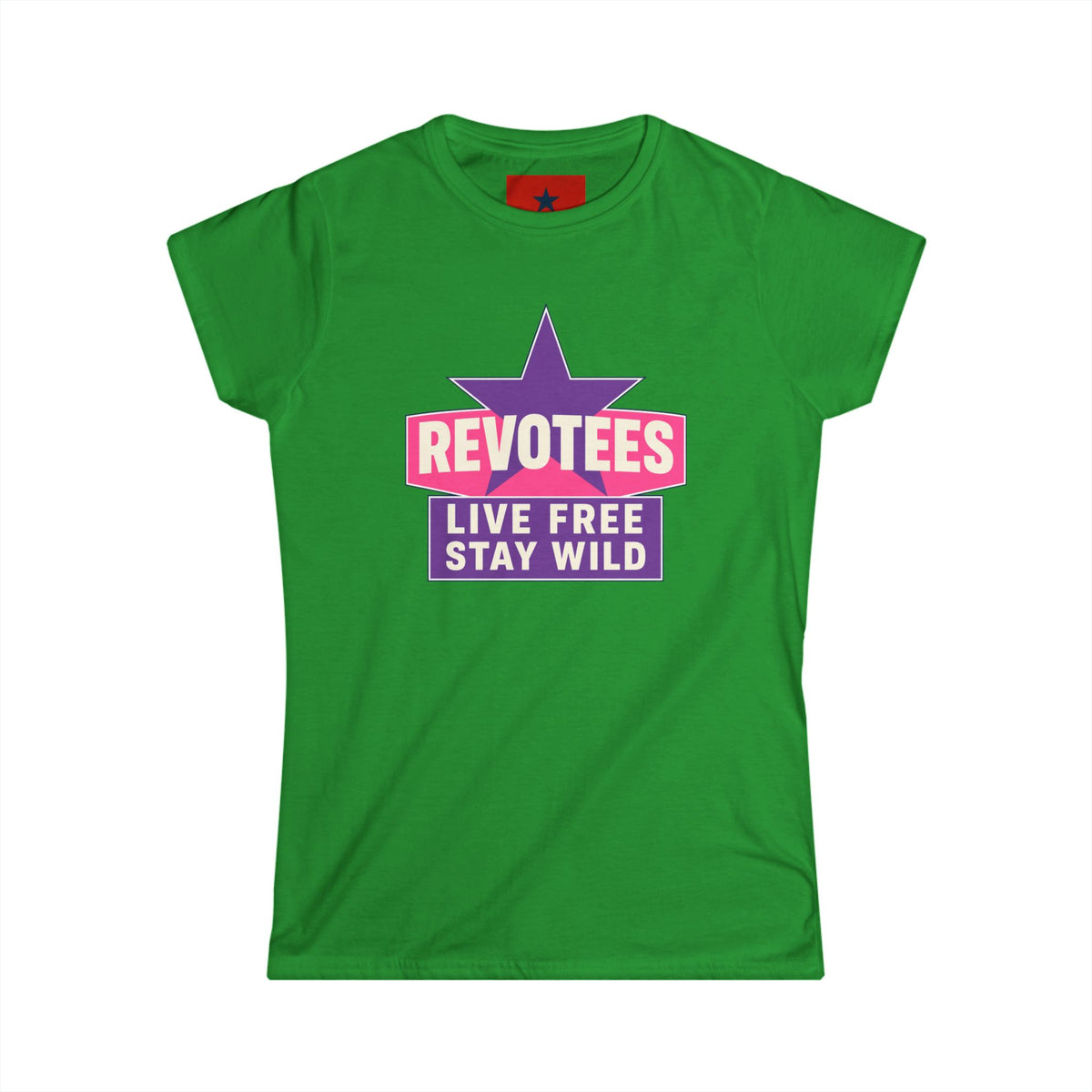 Revotees Live Free Stay Wild Womens Retro Star Graphic T-Shirt - alternate view 7