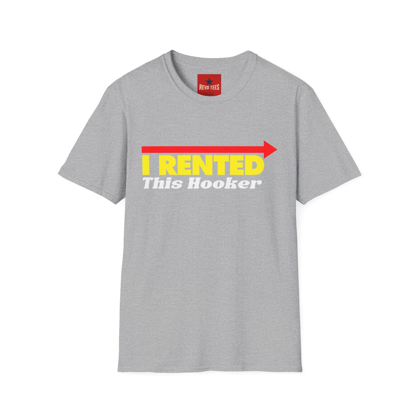 Novelty T‑Shirt — "I Rented This Hooker" Funny Party Shirt