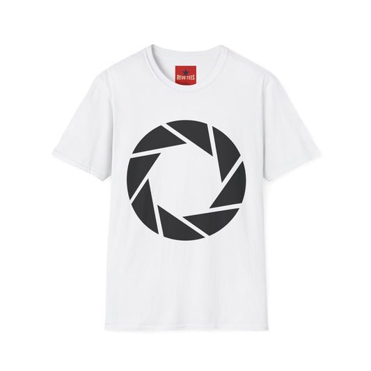 Camera Aperture Logo T-Shirt — Minimal Photographer Tee