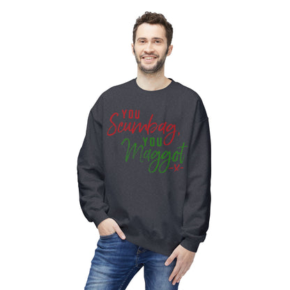 "You Scumbag, You Maggot" Festive Fairy Tale of New York Script Crewneck Sweatshirt