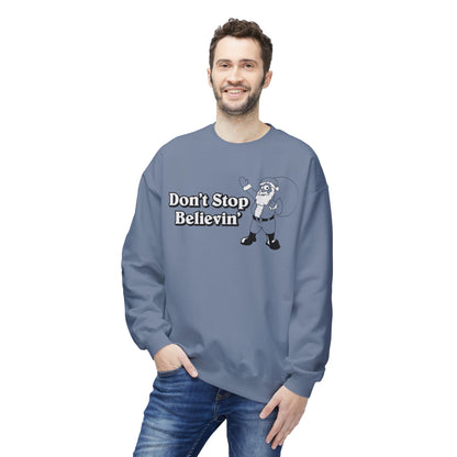 Christmas - 'Don't Stop Believin'' Santa Crewneck Sweatshirt