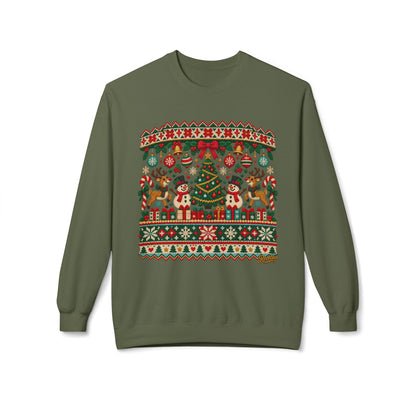 REVOTEES Christmas Tree Holiday Ugly Sweater Crewneck Sweatshirt