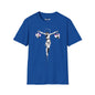 Revotees Banksy Crucifixion Balance Stenciled Jesus Holding Gift Bags Graphic T-Shirt - alternate view 9