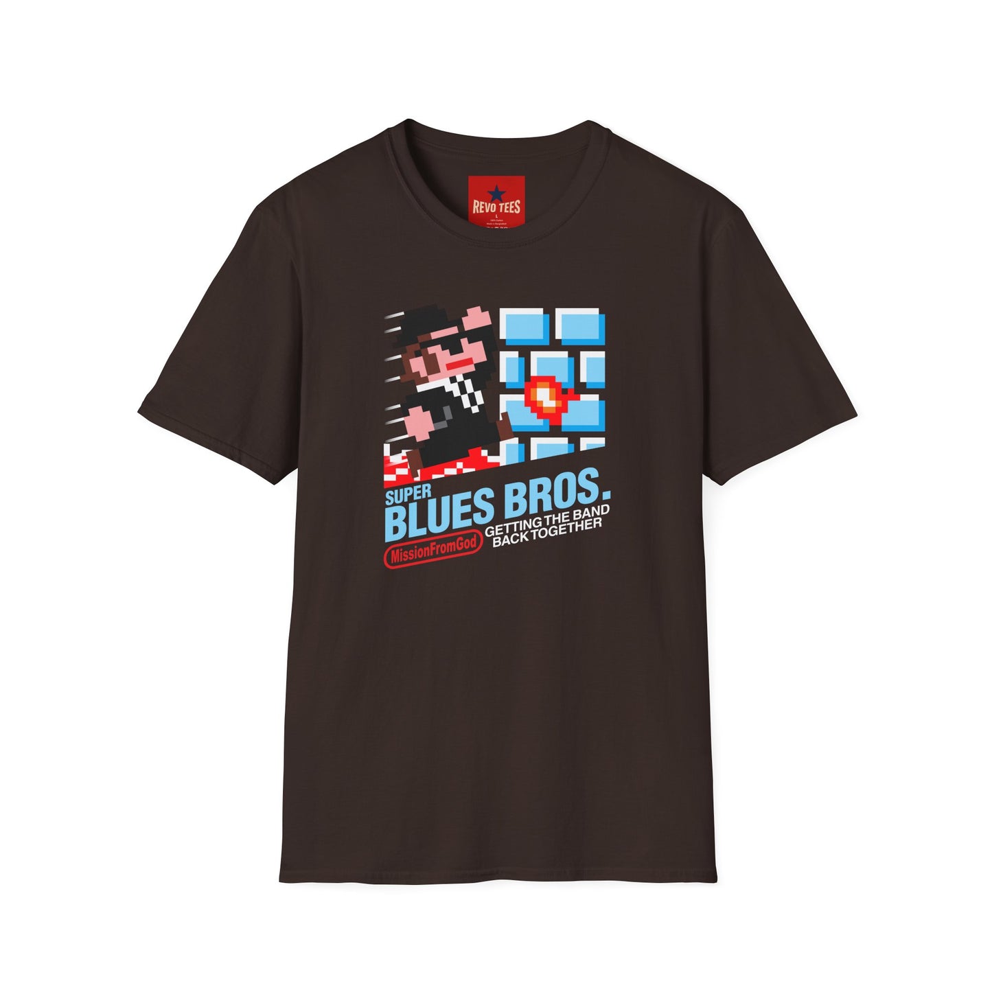 Retro Pixel Blues Bros. T-Shirt — 8‑Bit Gamer Graphic Tee