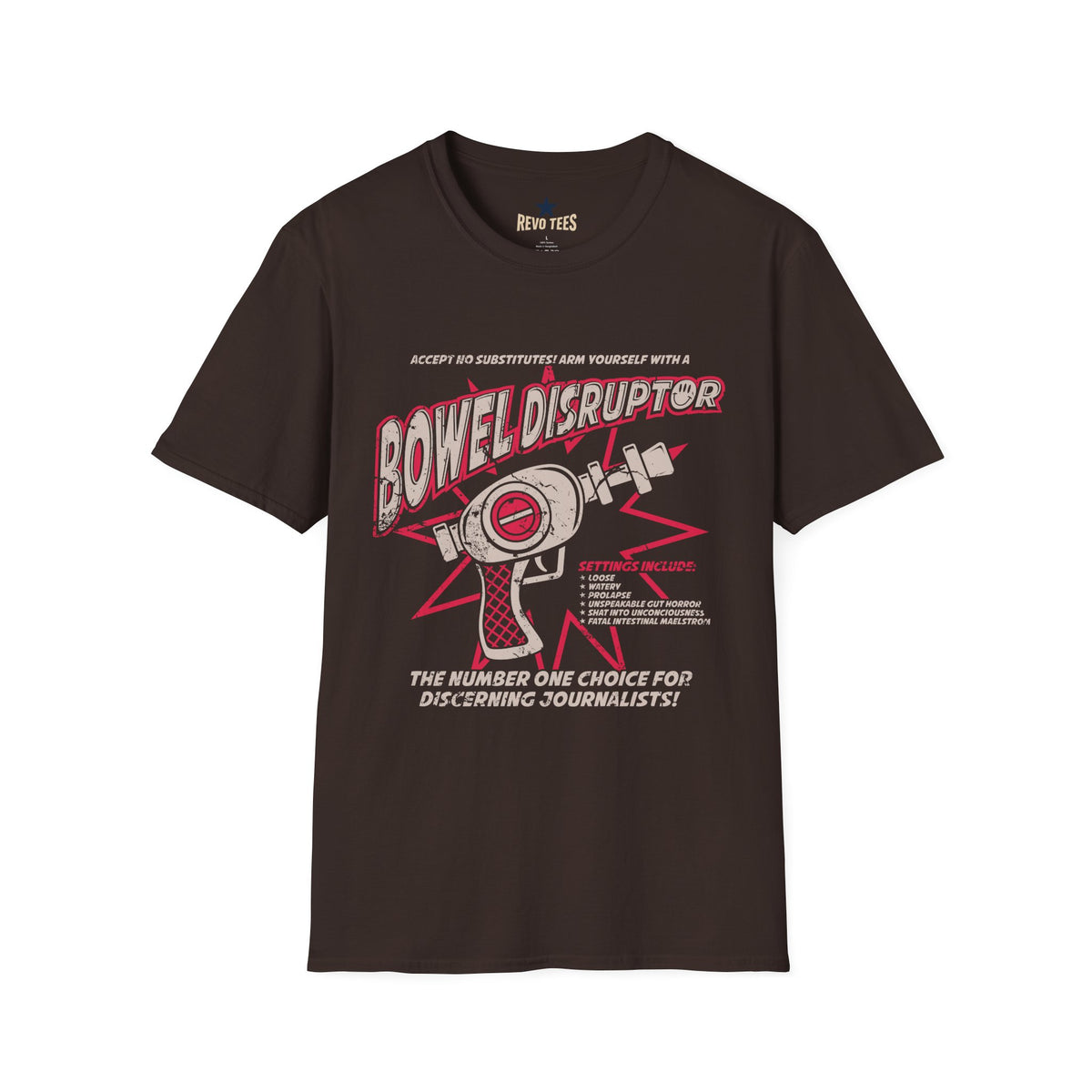 Revotees Bowel Disruptor Funny Medical Gut Health Graphic for Nurses Journalists T-Shirt - alternate view 2
