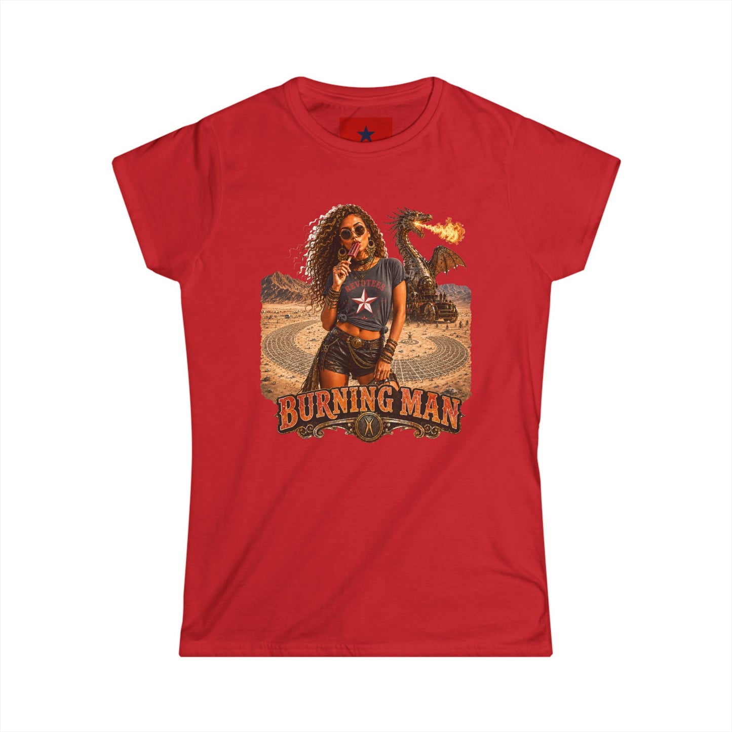 Burning Man Women's Softstyle Tee — Minimal White Festival Tee