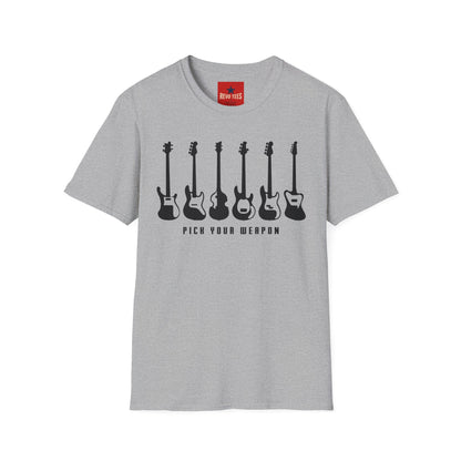 Pick Your Weapon Bass Guitars - Unisex Softstyle T-Shirt