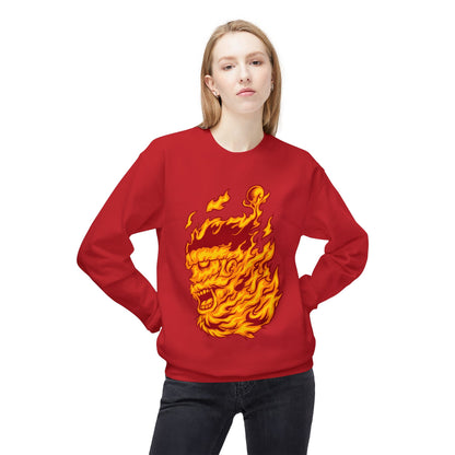 Flaming Santa Skull Redneck - I mean Crewneck Sweatshirt