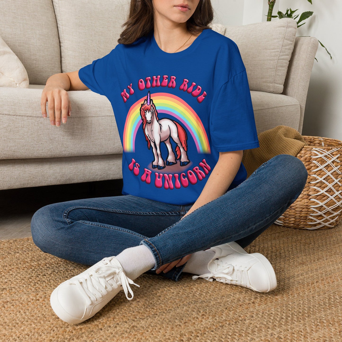 Unicorn Rainbow T‑Shirt — “My Other Ride Is A Unicorn” Retro Graphic Tee