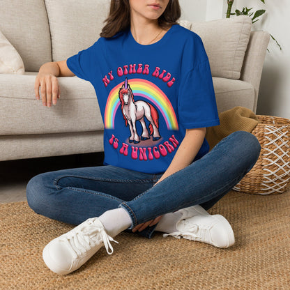 Unicorn Rainbow T‑Shirt — “My Other Ride Is A Unicorn” Retro Graphic Tee