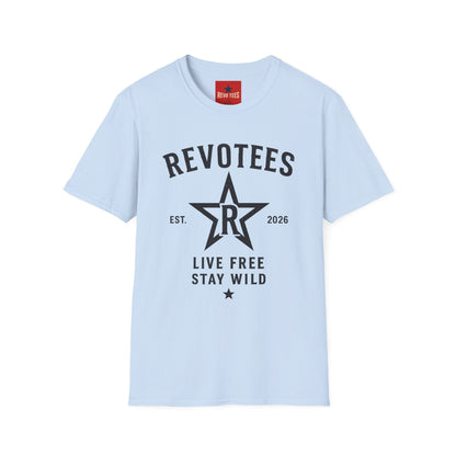 Revotees Graphic T-Shirt — "Revotees" Star Logo Tee (Est. 2026)