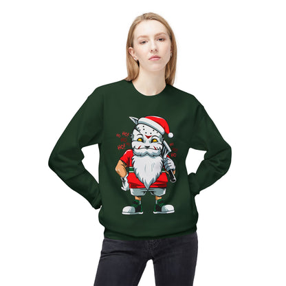 Santa Skull — Edgy Christmas Graphic Crewneck Sweatshirt