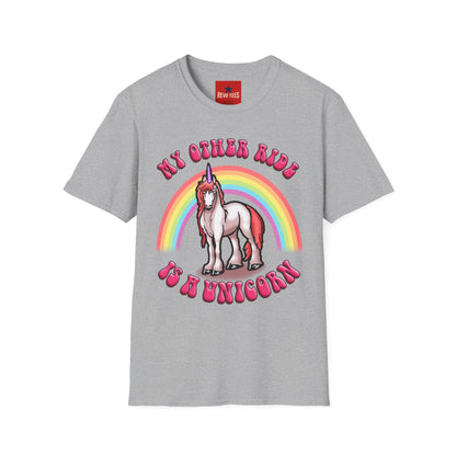Unicorn Rainbow T‑Shirt — “My Other Ride Is A Unicorn” Retro Graphic Tee