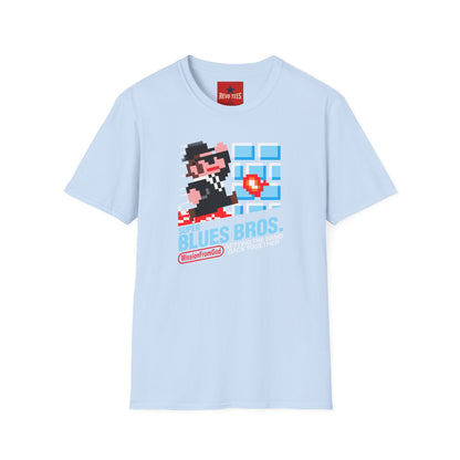Retro Pixel Blues Bros. T-Shirt — 8‑Bit Gamer Graphic Tee