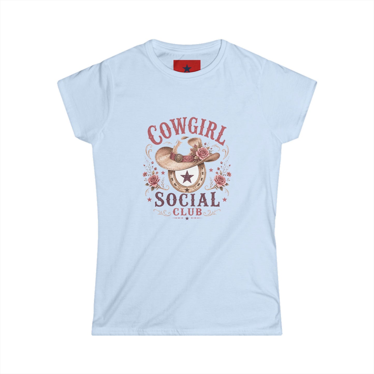 Cowgirl Social Club Women's Tee — Western Cowgirl Hat Graphic Shirt