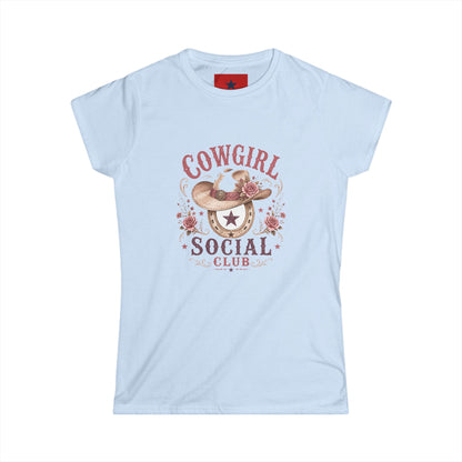 Cowgirl Social Club Women's Tee — Western Cowgirl Hat Graphic Shirt