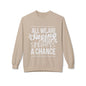 "All We Are Saying Is Give Sprouts a Chance" Cozy Vegan Humor Crewneck Sweatshirt