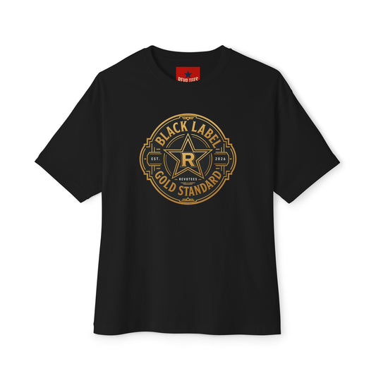 REVOTEES Black Label Gold Standard Tee — Oversized T‑Shirt