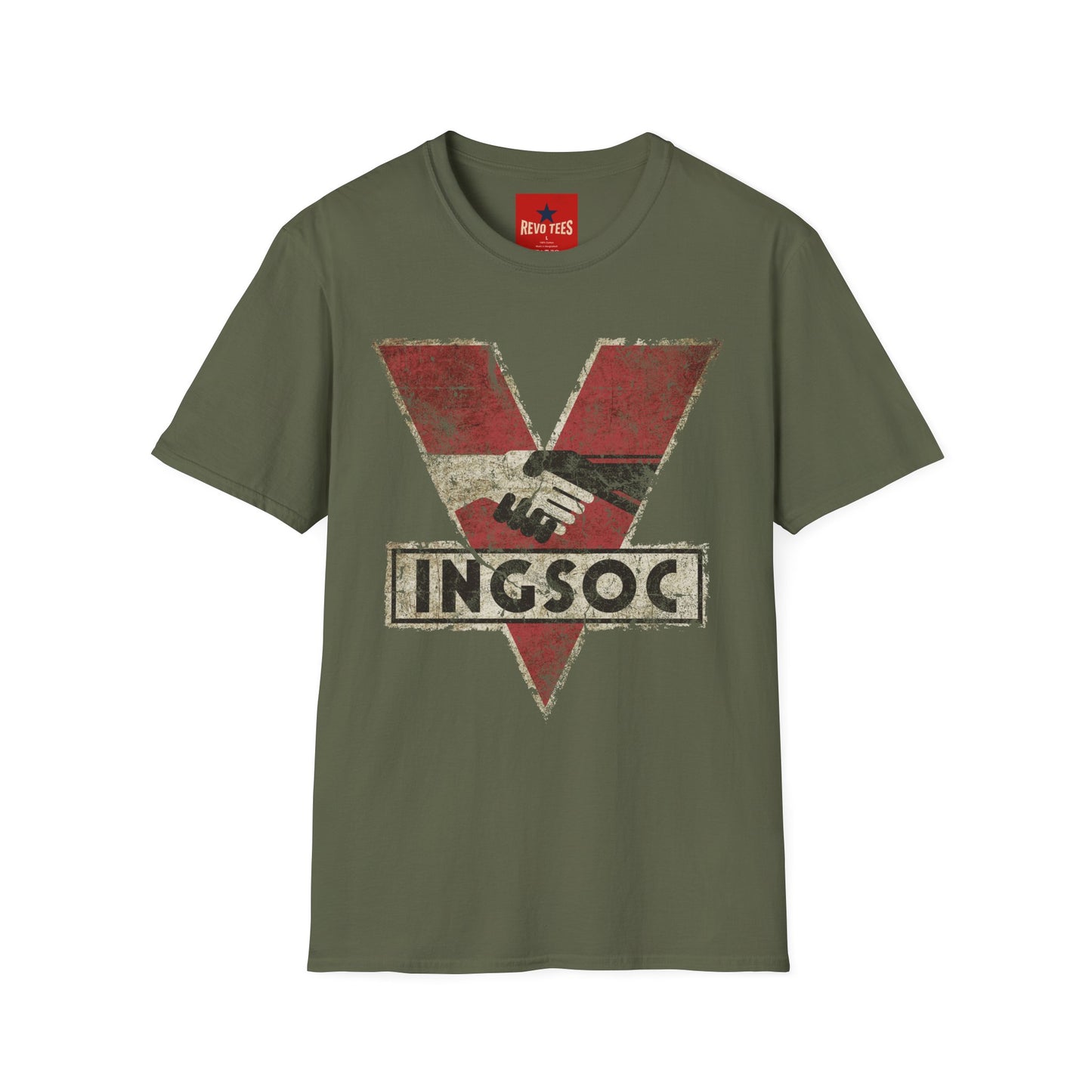 Dystopian 'INGSOC' Vintage Graphic T‑Shirt