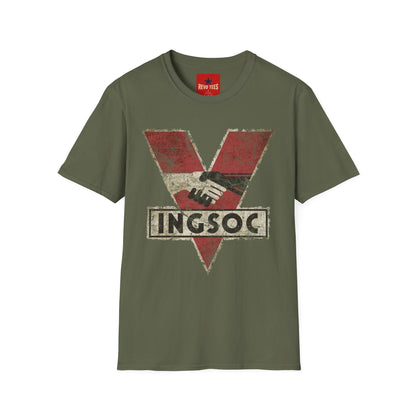 Dystopian 'INGSOC' Vintage Graphic T‑Shirt
