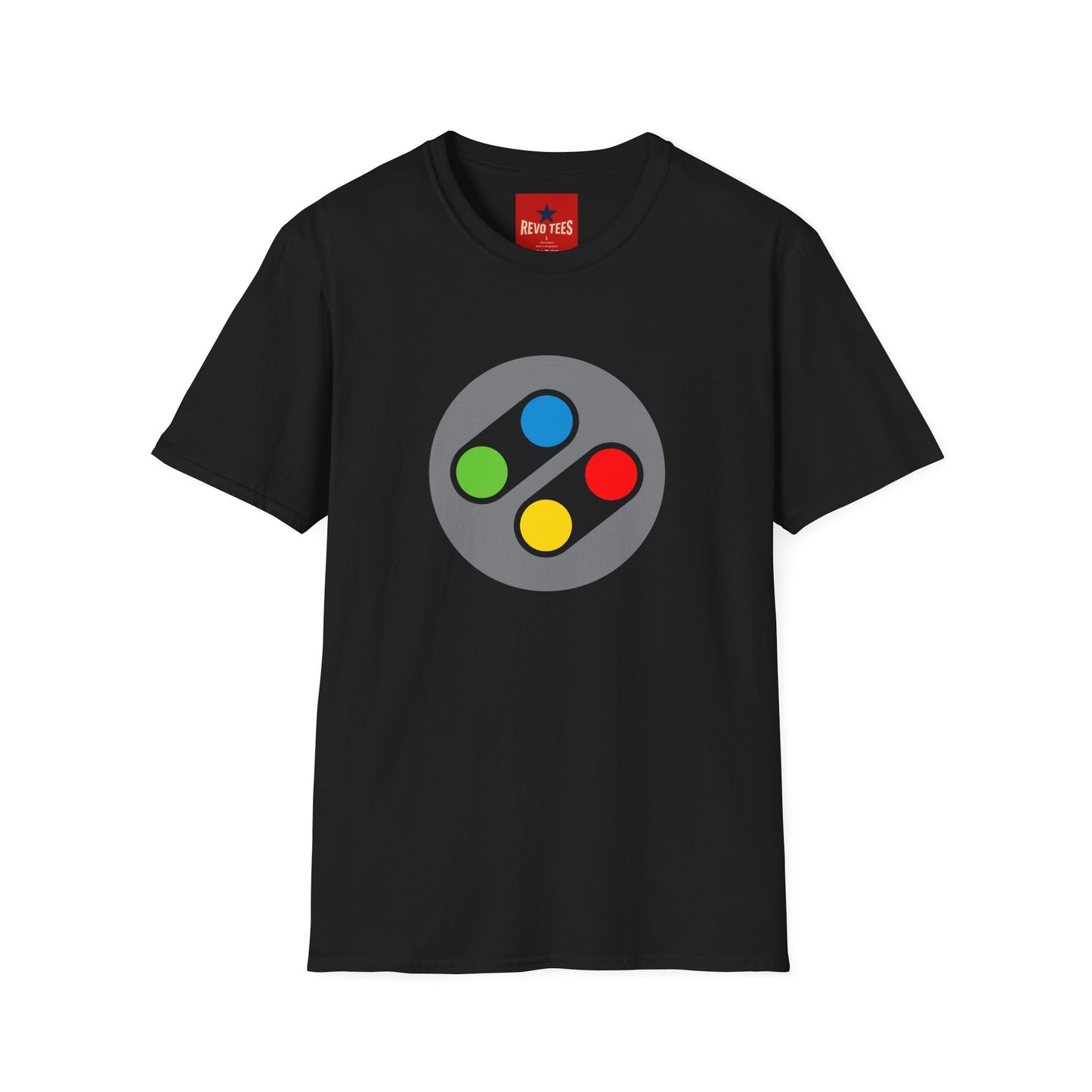 Retro Game Controller T‑Shirt — Colorful SNES Style Logo Tee