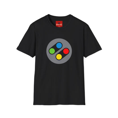 Retro Game Controller T‑Shirt — Colorful SNES Style Logo Tee