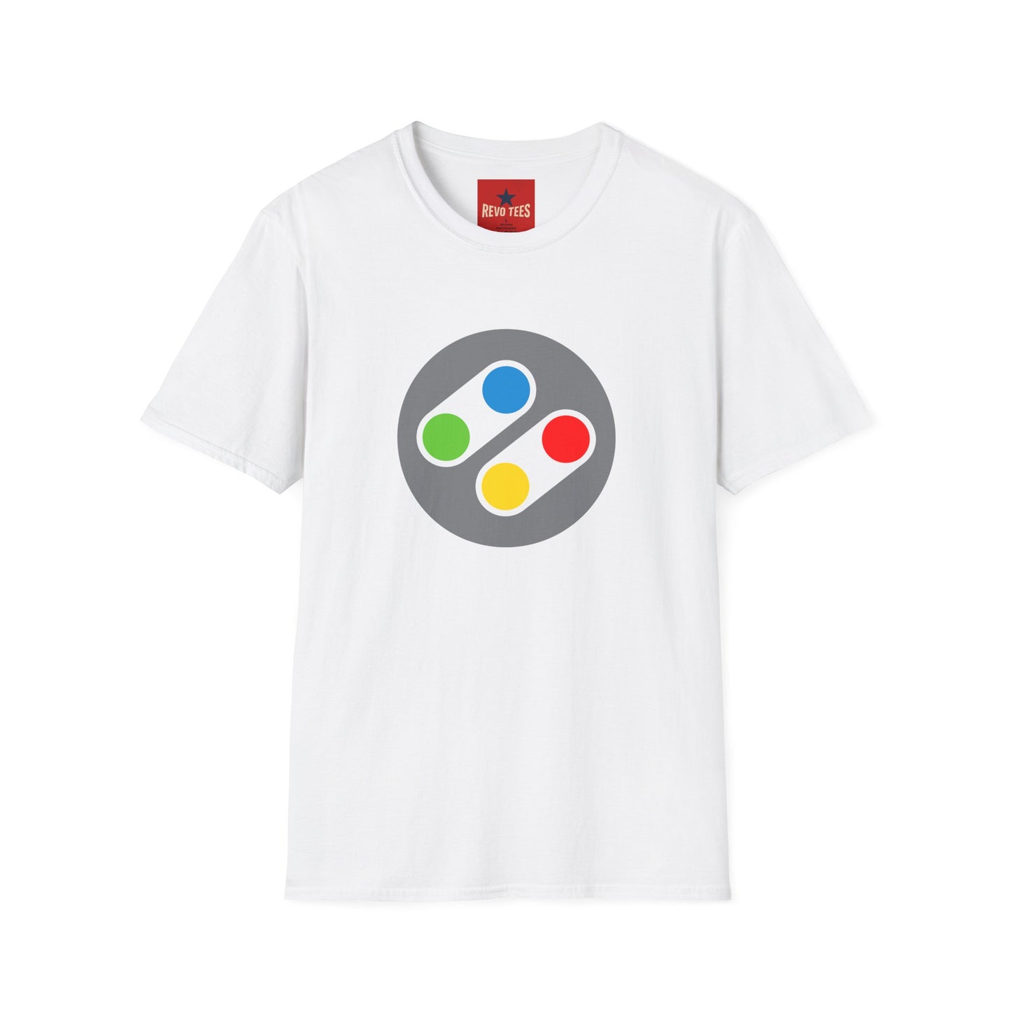 Retro Game Controller T‑Shirt — Colorful SNES Style Logo Tee