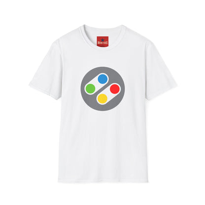 Retro Game Controller T‑Shirt — Colorful SNES Style Logo Tee
