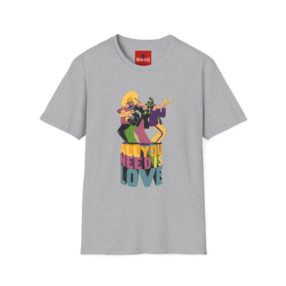 T-Shirt — Retro Jazz Band "All You Need Is Love" Graphic